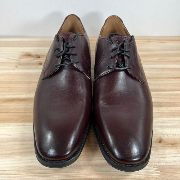 Clarks Gilman Lade mens leather Oxford shoes size 11 Burgundy New without box - Picture 2 of 9